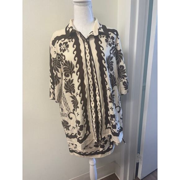 Commense Off White Brown Mini Skirt Set Medium - Picture 2 of 5